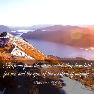 Picture 03 - Psalms 141:9 KJV - Keep me from the snares which they have laid for - Bible Verse Picture