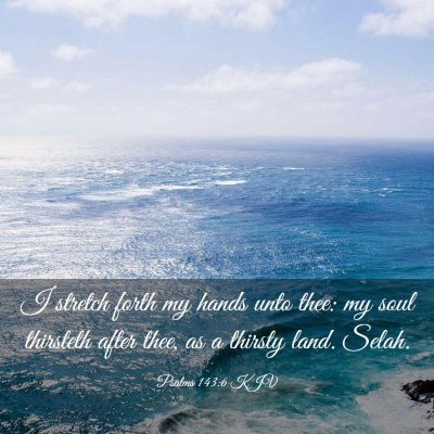 Picture 03 - Psalms 143:6 KJV - I stretch forth my hands unto thee: my soul - Bible Verse Picture