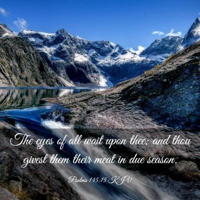 Picture 03 - Psalms 145:15 KJV - The eyes of all wait upon thee; and thou givest - Bible Verse Picture