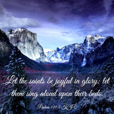 Picture 03 - Psalms 149:5 KJV - Let the saints be joyful in glory: let them sing - Bible Verse Picture