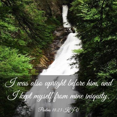 Picture 03 - Psalms 18:23 KJV - I was also upright before him, and I kept myself - Bible Verse Picture