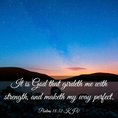 Picture 03 - Psalms 18:32 KJV - It is God that girdeth me with strength, and - Bible Verse Picture