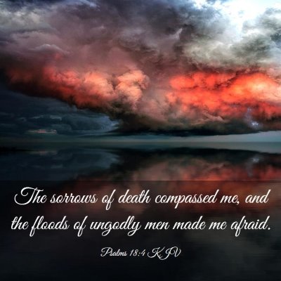 Picture 03 - Psalms 18:4 KJV - The sorrows of death compassed me, and the floods - Bible Verse Picture