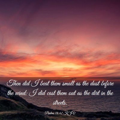 Picture 03 - Psalms 18:42 KJV - Then did I beat them small as the dust before the - Bible Verse Picture