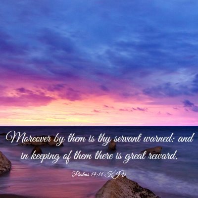 Picture 03 - Psalms 19:11 KJV - Moreover by them is thy servant warned: and in - Bible Verse Picture
