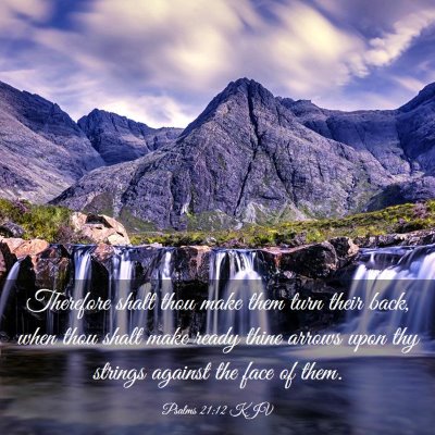 Picture 03 - Psalms 21:12 KJV - Therefore shalt thou make them turn their back, - Bible Verse Picture