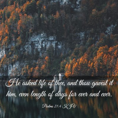 Picture 03 - Psalms 21:4 KJV - He asked life of thee, and thou gavest it him, - Bible Verse Picture