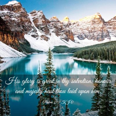 Picture 03 - Psalms 21:5 KJV - His glory is great in thy salvation: honour and - Bible Verse Picture