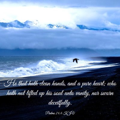Picture 03 - Psalms 24:4 KJV - He that hath clean hands, and a pure heart; who - Bible Verse Picture