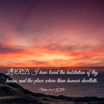 Picture 03 - Psalms 26:8 KJV - LORD, I have loved the habitation of thy house, - Bible Verse Picture