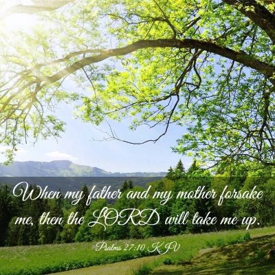 Picture 03 - Psalms 27:10 KJV - When my father and my mother forsake me, then the - Bible Verse Picture