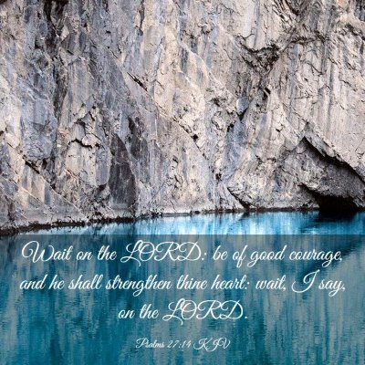 Picture 03 - Psalms 27:14 KJV - Wait on the LORD: be of good courage, and he - Bible Verse Picture