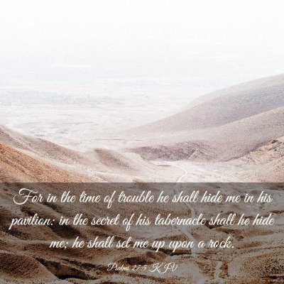 Picture 03 - Psalms 27:5 KJV - For in the time of trouble he shall hide me in - Bible Verse Picture