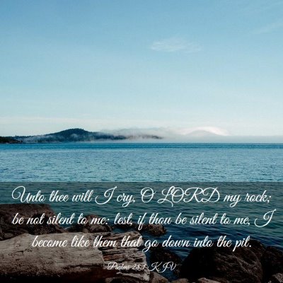 Picture 03 - Psalms 28:1 KJV - Unto thee will I cry, O LORD my rock; be not - Bible Verse Picture