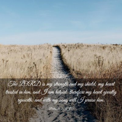 Picture 03 - Psalms 28:7 KJV - The LORD is my strength and my shield; my heart - Bible Verse Picture