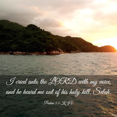 Picture 03 - Psalms 3:4 KJV - I cried unto the LORD with my voice, and he heard - Bible Verse Picture