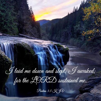 Picture 03 - Psalms 3:5 KJV - I laid me down and slept; I awaked; for the LORD - Bible Verse Picture