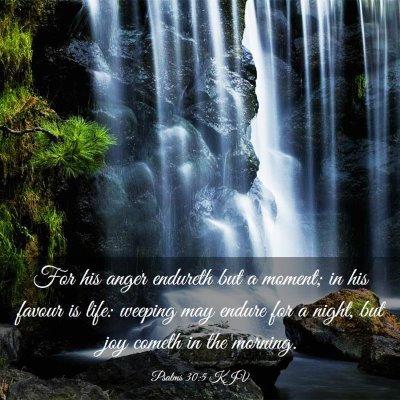 Picture 03 - Psalms 30:5 KJV - For his anger endureth but a moment; in his - Bible Verse Picture