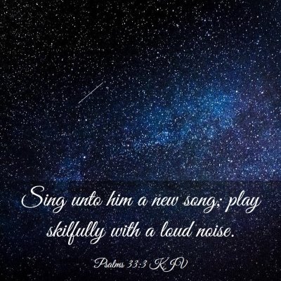 Picture 03 - Psalms 33:3 KJV - Sing unto him a new song; play skilfully with a - Bible Verse Picture