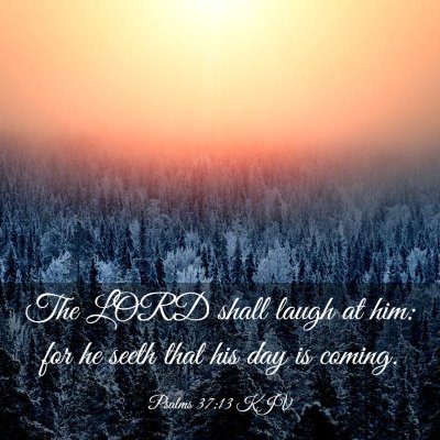 Picture 03 - Psalms 37:13 KJV - The LORD shall laugh at him: for he seeth that - Bible Verse Picture