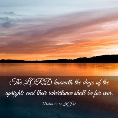 Picture 03 - Psalms 37:18 KJV - The LORD knoweth the days of the upright: and - Bible Verse Picture
