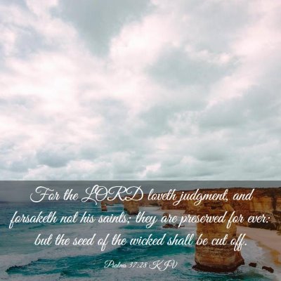 Picture 03 - Psalms 37:28 KJV - For the LORD loveth judgment, and forsaketh not - Bible Verse Picture