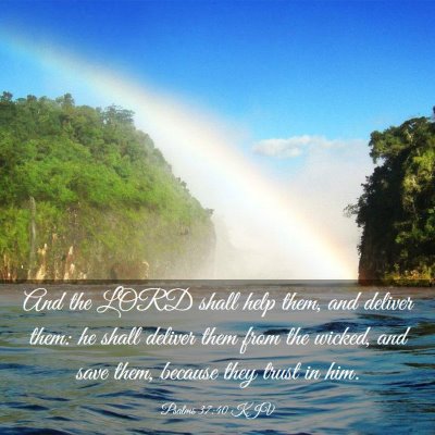 Picture 03 - Psalms 37:40 KJV - And the LORD shall help them, and deliver them: - Bible Verse Picture