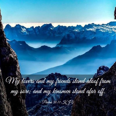 Picture 03 - Psalms 38:11 KJV - My lovers and my friends stand aloof from my - Bible Verse Picture
