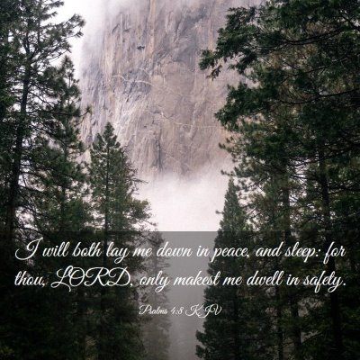 Picture 03 - Psalms 4:8 KJV - I will both lay me down in peace, and sleep: for - Bible Verse Picture