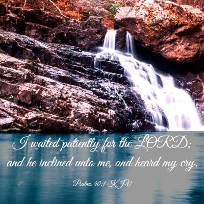 Picture 03 - Psalms 40:1 KJV - I waited patiently for the LORD; and he inclined - Bible Verse Picture
