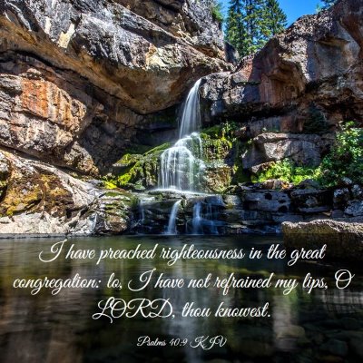 Picture 03 - Psalms 40:9 KJV - I have preached righteousness in the great - Bible Verse Picture