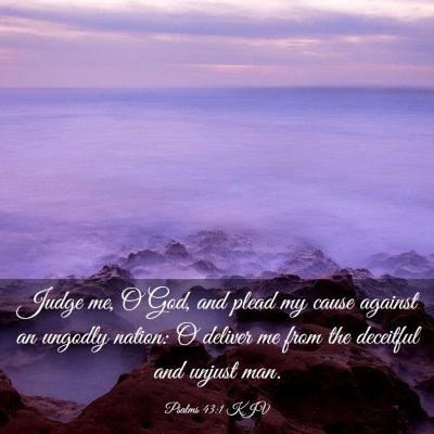 Picture 03 - Psalms 43:1 KJV - Judge me, O God, and plead my cause against an - Bible Verse Picture
