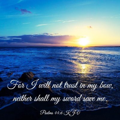 Picture 03 - Psalms 44:6 KJV - For I will not trust in my bow, neither shall my - Bible Verse Picture