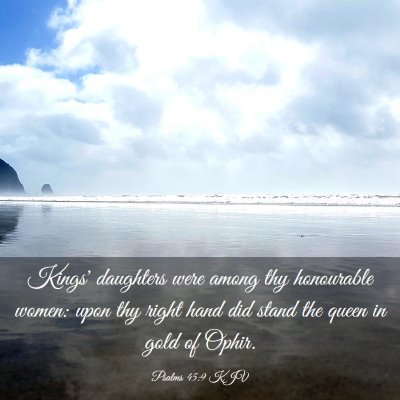 Picture 03 - Psalms 45:9 KJV - Kings' daughters were among thy honourable women: - Bible Verse Picture