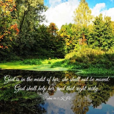 Picture 03 - Psalms 46:5 KJV - God is in the midst of her; she shall not be - Bible Verse Picture