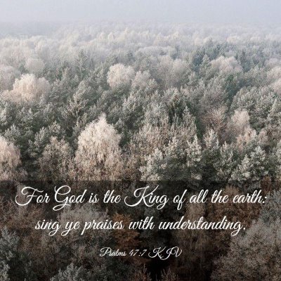 Picture 03 - Psalms 47:7 KJV - For God is the King of all the earth: sing ye - Bible Verse Picture
