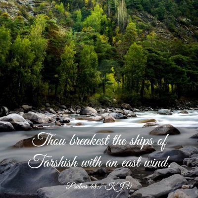 Picture 03 - Psalms 48:7 KJV - Thou breakest the ships of Tarshish with an east - Bible Verse Picture