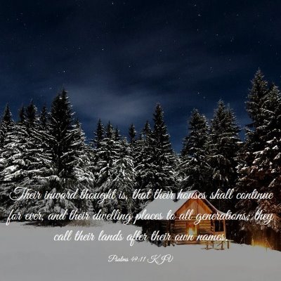 Picture 03 - Psalms 49:11 KJV - Their inward thought is, that their houses shall - Bible Verse Picture