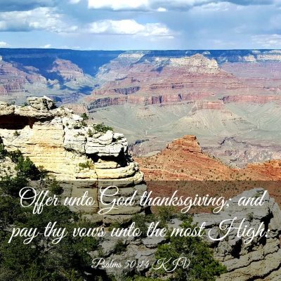 Picture 03 - Psalms 50:14 KJV - Offer unto God thanksgiving; and pay thy vows - Bible Verse Picture