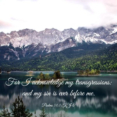 Picture 03 - Psalms 51:3 KJV - For I acknowledge my transgressions: and my sin - Bible Verse Picture
