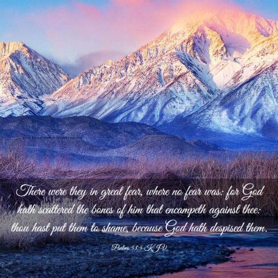 Picture 03 - Psalms 53:5 KJV - There were they in great fear, where no fear was: - Bible Verse Picture