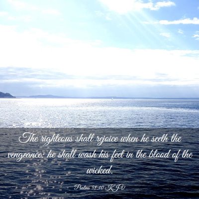Picture 03 - Psalms 58:10 KJV - The righteous shall rejoice when he seeth the - Bible Verse Picture