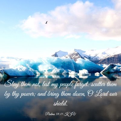 Picture 03 - Psalms 59:11 KJV - Slay them not, lest my people forget: scatter - Bible Verse Picture