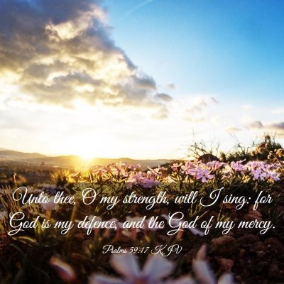 Picture 03 - Psalms 59:17 KJV - Unto thee, O my strength, will I sing: for God is - Bible Verse Picture