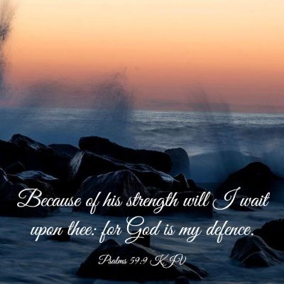 Picture 03 - Psalms 59:9 KJV - Because of his strength will I wait upon thee: - Bible Verse Picture