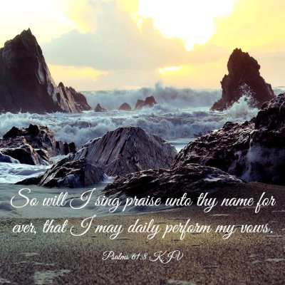 Picture 03 - Psalms 61:8 KJV - So will I sing praise unto thy name for ever, - Bible Verse Picture