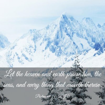 Picture 03 - Psalms 69:34 KJV - Let the heaven and earth praise him, the seas, - Bible Verse Picture