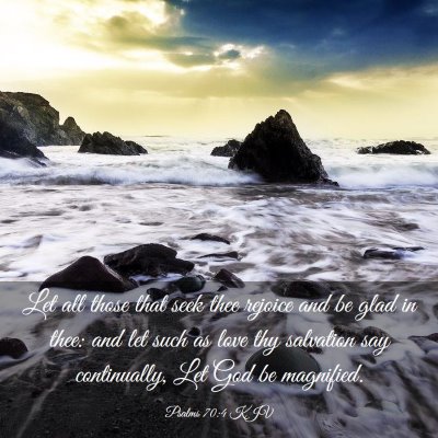 Picture 03 - Psalms 70:4 KJV - Let all those that seek thee rejoice and be glad - Bible Verse Picture