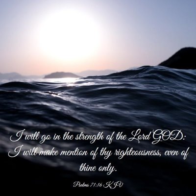 Picture 03 - Psalms 71:16 KJV - I will go in the strength of the Lord GOD: I will - Bible Verse Picture