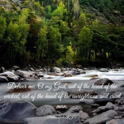 Picture 03 - Psalms 71:4 KJV - Deliver me, O my God, out of the hand of the - Bible Verse Picture